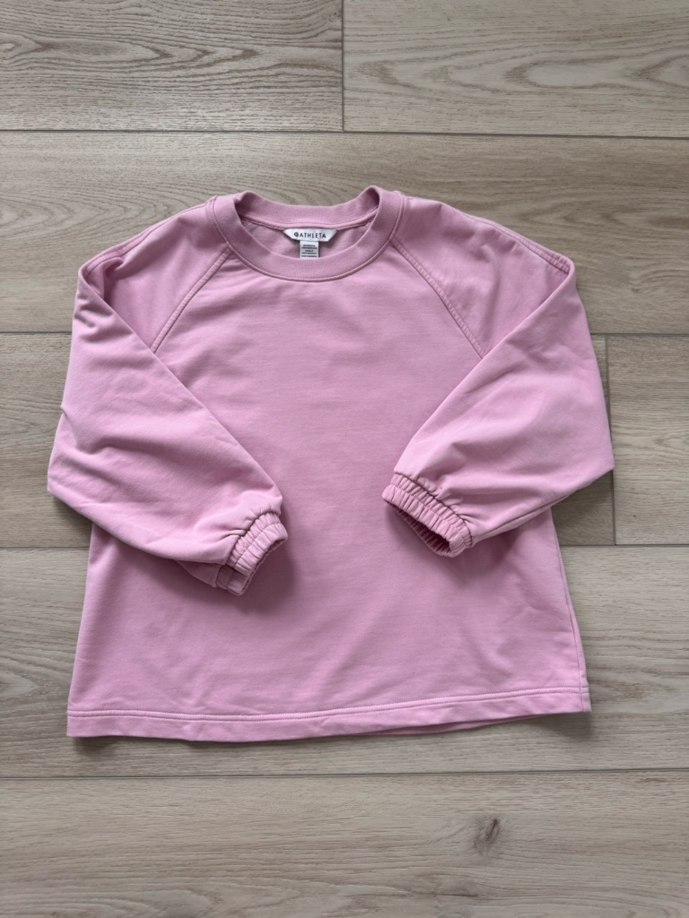 Athleta Retroterry 3/4 Sleeve Sweatshirt Size M in Begonia EUC